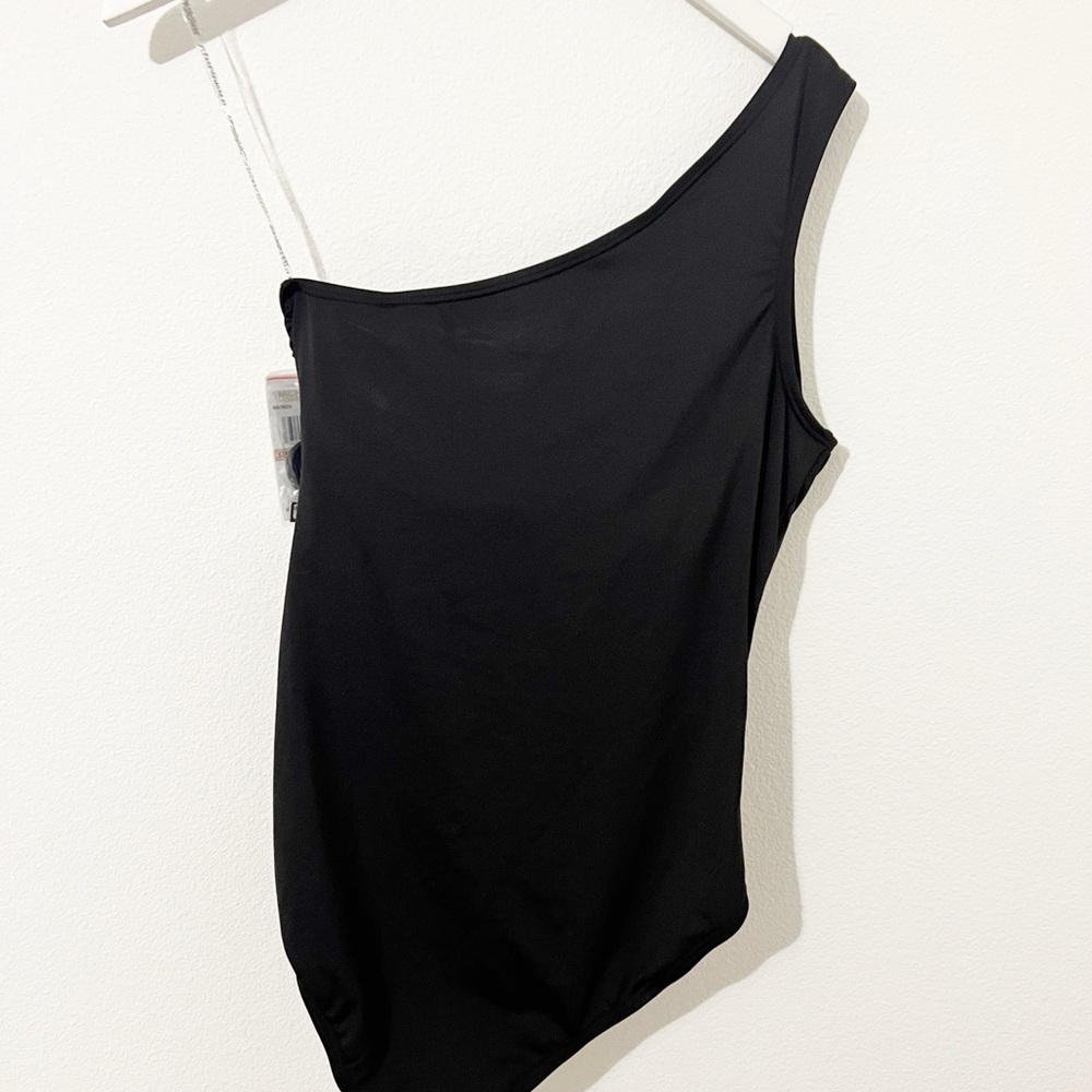 NWT NEW Michael Kors Womens Black One-shoulder One Piece Swimsuit Sz 12 - Picture 6 of 8